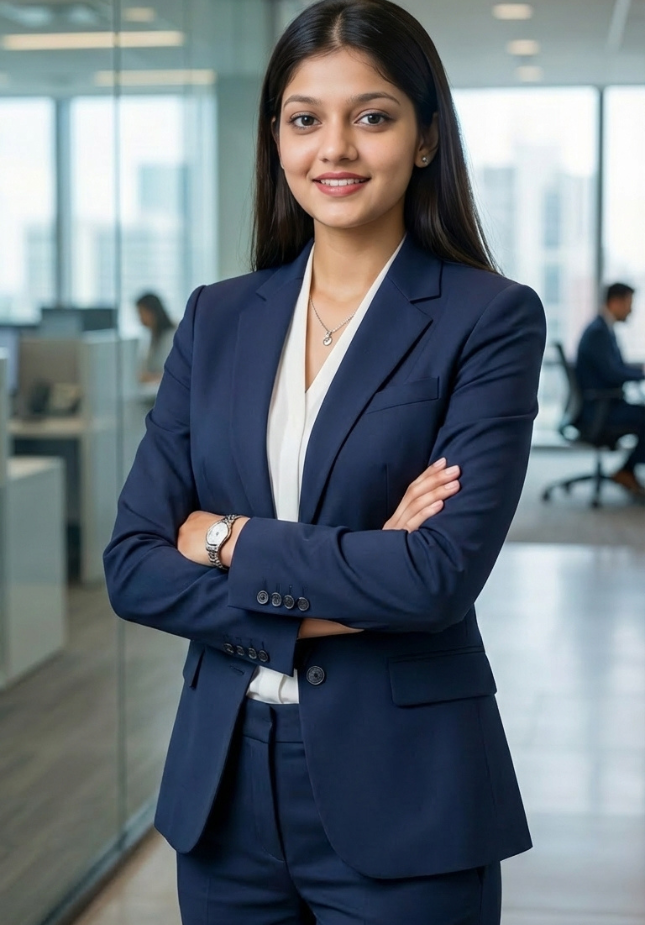 Professional woman in business attire